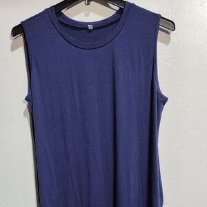 Sleeveless Navy Blue Women's Dress,Xl